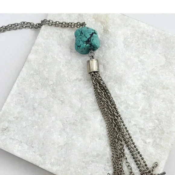 Vintage Turquoise and Silver Necklace - Picture 1 of 7